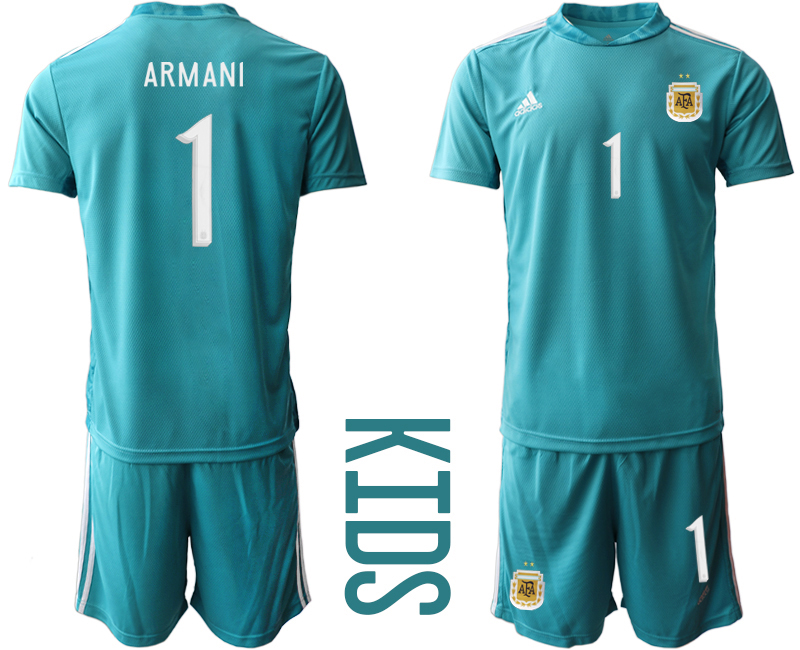 Youth 2020-2021 Season National team Argentina goalkeeper blue #1 Soccer Jersey->argentina jersey->Soccer Country Jersey
